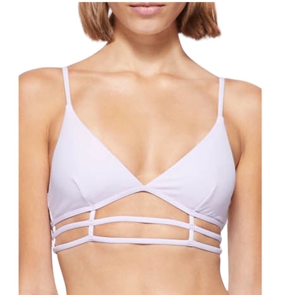 Jonathan Simkhai Eunice Strappy Bikini Top in Lupine Purple Womens Large